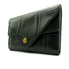 【美品✨】IL BISONTE CROCO leather wallet イルビゾンテ クロコ型押し レザー素材 財布 グリーン 男女兼用