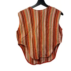  AMERI VINTAGE アメリ ストライプ柄 ニットベスト オレンジ Fサイズ 日本製【Z1818】