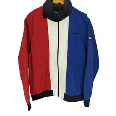 トミーヒルフィガー TOMMY HILFIGER マルチカラー ジップアップ ナイロンジャケット フードパッカブル メンズ import：M 