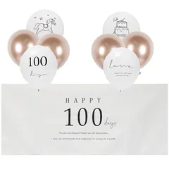 100日記念 飾り付け セット バースデー タペストリー バルーン 100日記念日 お祝い ハーフ誕生日 記念日 女の子 男の子 パーティーデコレーション タペストリー (100日記念) 0