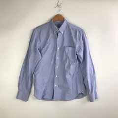 無印良品 洗いざらしオックスボタンダウン長袖シャツ メンズ M ブルー 3201202603100032
