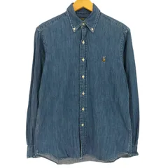 ポロラルフローレン POLO RALPH LAUREN 現行タグ CLASSIC FIT ポニー刺繍  デニム ボタンダウン長袖シャツ メンズ  S P