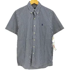 ポロラルフローレン POLO RALPH LAUREN 現行タグ CLASSIC FIT ポニー刺繍 ストライプ ボタンダウン半袖シャツ メンズ  S P