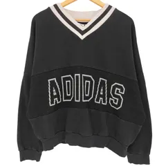 アディダスオリジナルス adidas Originals ロゴ刺繍 ビックロゴ ニット切替 Vネックスウェット トレーナー メンズ import：L 