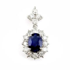 天然サファイア0.66ct ダイヤモンド0.33ct ペンダントトップ - メルカリ