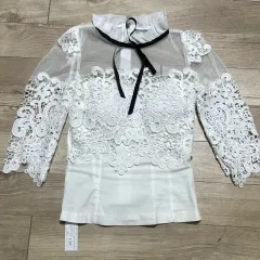 レースシースルーブラウス 白