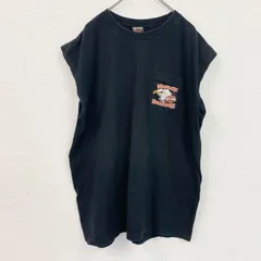 古着 used　00s　HARLEYDAVIDSON　ハーレーダビッドソン　タンクトップ/ノースリーブ　黒　ブラック　2XLサイズ