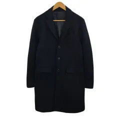 グローバルワーク GLOBAL WORK コート チェスター シングル ミドル丈 無地 長袖 L 紺 ネイビー