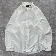 ラルフローレン ralphlauren 白シャツ custom fit 長袖シャツ 刺繍ポニー BDシャツ ボタンダウンシャツ XXL 古着
