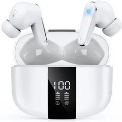ワイヤレスイヤホン bluetooth イヤホン LED残量表示 AIスマート ENC通話 最大60時間再生 IPX7防水2026年最新Bluetooth6.0ノイズキャンセリング 低遅延 自動ペアリング ブルートゥースイヤホン 快適な装着感 超軽量 小型 音