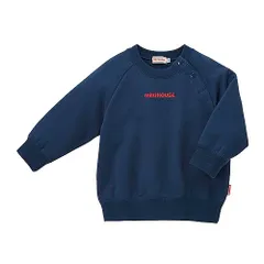 新品 [ミキハウス] トレーナー スウェット 長袖 ロゴ 無地 ワンポイント 日本製 男の子 女の子 ベビー キッズ 子供服 通園 通学 10-5614-496 90cm 紺