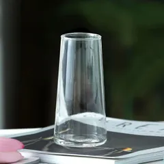 【数量限定】花瓶 花器ファッション ガラス花瓶 ガラス製 造花 シンプル花器 透明 一輪挿し フラワーベース 装飾家の装飾 高さ15CM