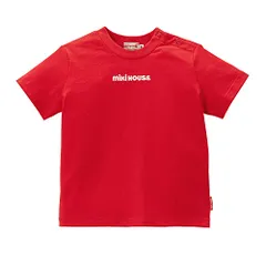 新品 [ミキハウス] 半袖Ｔシャツ 無地 ロゴ ワンポイント シンプル 日本製 男の子 女の子 ベビー キッズ 子供服 通園 通学 10-5229-577 100cm 赤