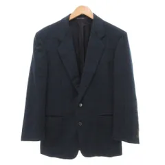 ジャンフランコフェレ GIANFRANCO FERRE テーラードジャケット ブレザー ツイード チェック カシミヤ混 46 紺 ネイビー /JSのサムネイル