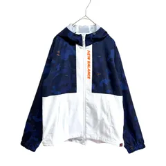 103 ニューバランスゴルフ ナイロンジャケット サイズ1 ネイビー カモフラ フード付 ウィンドブレーカー レディース New Balance Golf パーカー ジャケット ゴルフウェア スポーツウェア 防風