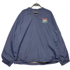 Sport-Tek スポーツテック Vネック プルオーバー ナイロンジャケット Warning Electrical Services ワンポイント刺繍 メンズL 古着 ネイビー 紺 裏メッシュ サイドジップ【ナイロンジャケット】/ IA174