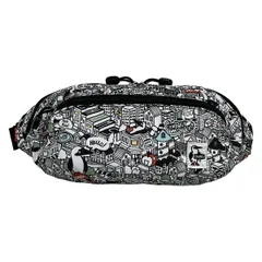 CHUMS(チャムス) ショルダーバッグ - 白×黒×マルチ ストラップ着脱可 コットン