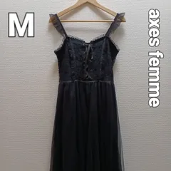 axes femme　チュール　編み上げ　キャミソールワンピース　Mサイズ