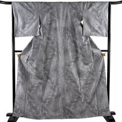 訪問着 秀品 梅 楓 絞り 紫 袷 身丈157cm 裄丈65.5cm M 正絹 【中古】