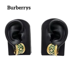 【美品】Burberrys イヤリング ヴィンテージ グリーン ゴールド