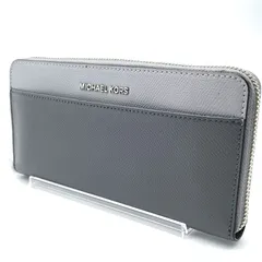 マイケルコース MICHAEL KORS 長財布 ラウンドファスナー PVC レザー グレー バイカラー ロングウォレット レディース ブランド財布 小銭入れ カードケース 大容量 人気 定番 おしゃれ 通勤 通学 プレゼント