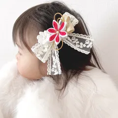 Spring SALE🌸ベビーヘアバンド　つまみ細工　ひな祭り　初節句 お宮参りお食い初め• 100日祝い ハーフバースデーベビーヘアバンド髪飾り