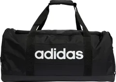 アディダス adidas リニア ダッフル ミディアム バッグ ボストンバック カバン 多機能 ポケット 収納 ショルダーストラップ 持ち運び 外出 お出かけ 普段使い シンプル ロゴ  KWQ26 JD9555 ブラック/ブラック/ホ