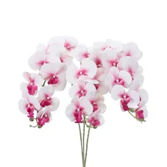 新品 PATIKIL 造花 部屋 インテリア 胡蝶蘭 花束 105cm 3本入り リアルタッチ フェイクフラワー 屋内 花瓶 ホーム 結婚日 記念日 デコレーション用 ホワイトパープル