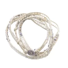 チャン ルー CHAN LUU 4連ブレスレット グレー 白