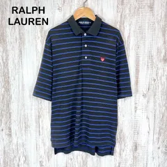 90s RALPH LAUREN POLO GOLF ラルフローレンポロゴルフ ロゴ刺繍 ボーダー 総柄 半袖 ポロシャツ メンズ トップス
