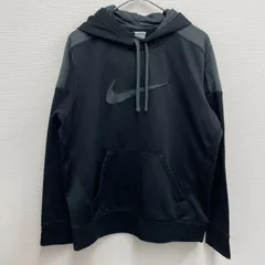 NIKE パーカー ビッグロゴ スウィッシュ 刺繍 プルオーバー フーディー ポケット付き バイカラー グレー/ブラック【メンズS】