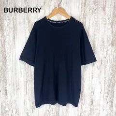BURBERRY LONDON バーバリーロンドン ワンポイントロゴ刺繍 クルーネック Tシャツ ブラック メンズ 半袖 トップス