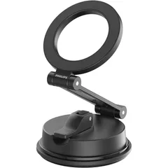 Philips (フィリップス) マグネット車載スマホホルダー magsafeホルダー 超強力吸着 真空吸盤 携帯ホルダー 多角度調整 360°回転な台座 車用ホルダー 折りたたみ式 片手操作 カー用品 全機種対応 DLK4131B