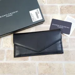 美品 ジャンニキアリーニ ☆ レザー フラップ 長財布 ブラック 黒 薄型 財布 GIANNI CHIARINI ジャンニキャリーニのサムネイル