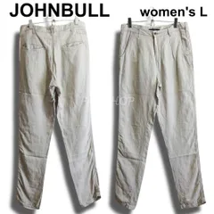 JOHNBULL　ジョンブル　リネン × レーヨン タックテーパードパンツ　W77cm / レディース L 相当　ベージュ