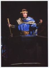 【中古】生写真(女性) 宝塚歌劇団(雪組)/望海風斗/ライブフォト・上半身・青金衣装・右手に杖・2Lサイズ/雪組大劇場公演「ひかりふる路(みち)～革命家、マクシミリアン・ロベスピエール～」「SUPER VOYAGER!」舞台写真