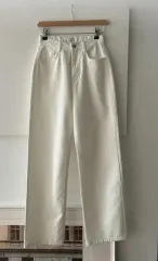 (1回着用 状態:傷なし、最高) コットン ウエストゴム調整 ワイド パンツ 白