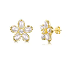 【数量限定】真珠 楕円 花 ピアス ジュエリー 5Aジルコニア ピアス アクセサリー 金属アレルギー対応 人気 誕生日 結婚式 記念日 バレンタイン ゴルード ギフト レディース ホワイトデー お返し パール 入学式 卒業式 immobird 冠婚葬祭