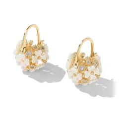 【在庫処分】ピアス18金 つけっぱなし リング 金属アレルギー対応 ゆれる 人気 大人イヤリング レディース 耳飾り… 可愛いパール葉ピアス