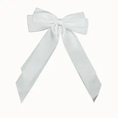 COZENTA リボン ヘアゴム ヘアアクセ 大きめ サテン 結婚式 卒業式 (ホワイト) [ホワイト]