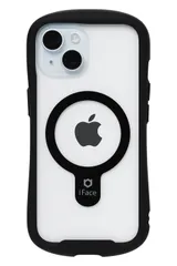 iFace Reflection Magnetic iPhone 15 ケース MagSafe 対応 クリア 強化ガラス (ブラック)【アイフェイス アイフォン15 用 iphone15 用 カバー マグセーフ 耐衝撃 透 [ブラック・iPhone 15専用]