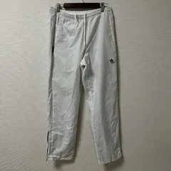 (^w^)b adidas アディダス ストレート シャカシャカ素材 ウエストゴム ドローストリング 裾ジップ 無地 adidas climastorm トラックパンツ トレーニングパンツ シャカパン ホワイト 白 メンズ サイズ L OM11182HG