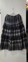 チェック ティアード レイ ロング スカート