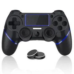 ps4コントローラー FPS ps4コントローラー Bluetooth5.0無線接続 フリーク付き 600mAh大容量電池 ゲームパッド PS4/PS4 Pro/Slim/PC対応 イヤホンジャック付き 快適されたボタン モーションセンサーと 096eeecf