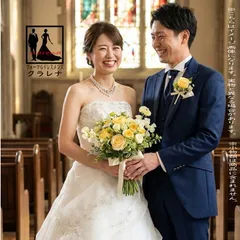 シャンパンゴールドに花モチーフ ウェディングドレス 13号(CLW982)