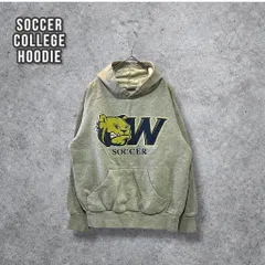 カレッジロゴ パーカー グレー S SOCCER スウェット 古着 ストリート