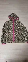 ユニクロ カモフラ フリース ジップアップ ピンク POINT フードTシャツ