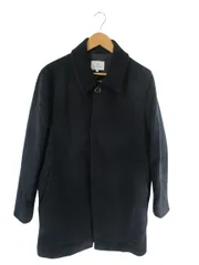 ビームスハート BEAMS HEART ステンカラー コート シングル ウール混 裏地 無地 ネイビー サイズ50 QQQ
