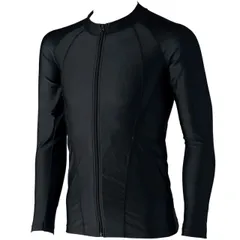 【送料無料】フットマーク(Footmark) ラッシュガード 学校体育 水泳授業 スイミングスクール シャインガード フルジップ 男女兼用 09(ブラック)