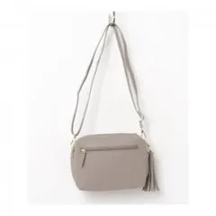 【新品・4営業日で発送】モノピア DOT＆STRIPE フリンジ付ミニショルダー 050 グレージュ DS-12126 (2261318)